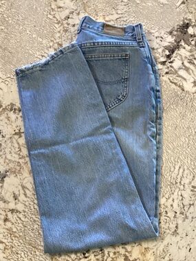 Vintage Lee Original Jeans Light Wash High Rise Straight Leg Denim Size 8M 90s